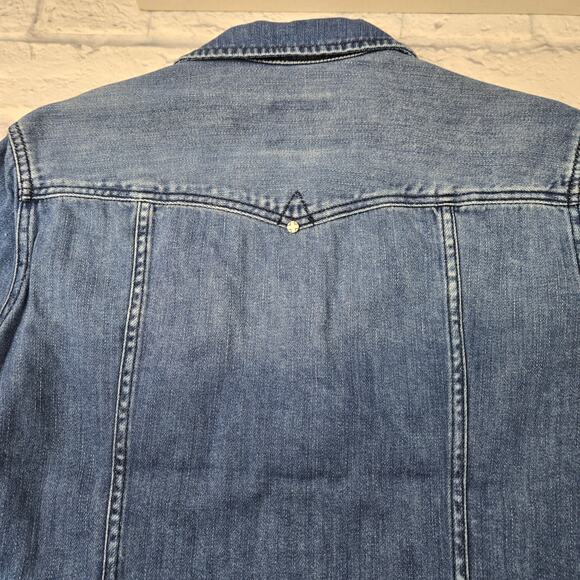 Liverpool Bell Snap Sleeve Beckett Blue Denim Jean Jacket size Medium - Picture 11 of 16
